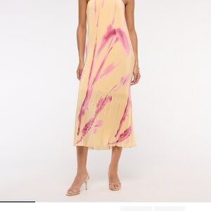 Elegant Pink and Yellow Women's Dress
